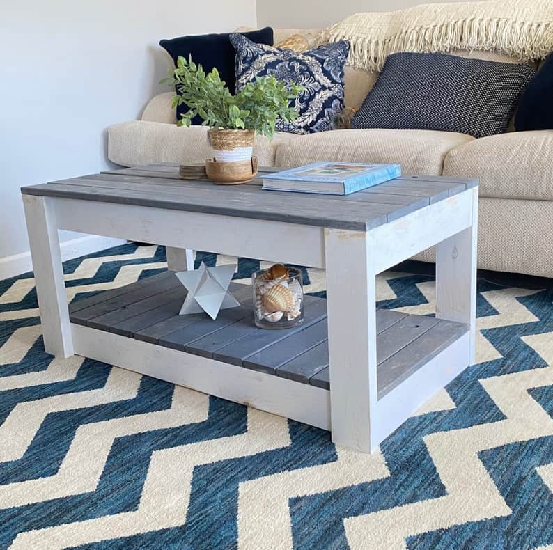Modern Farmhouse Coffee table made of pure solid wood