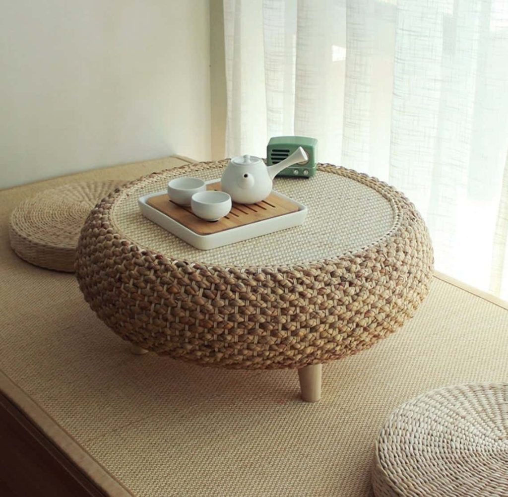 Round low coffee table
