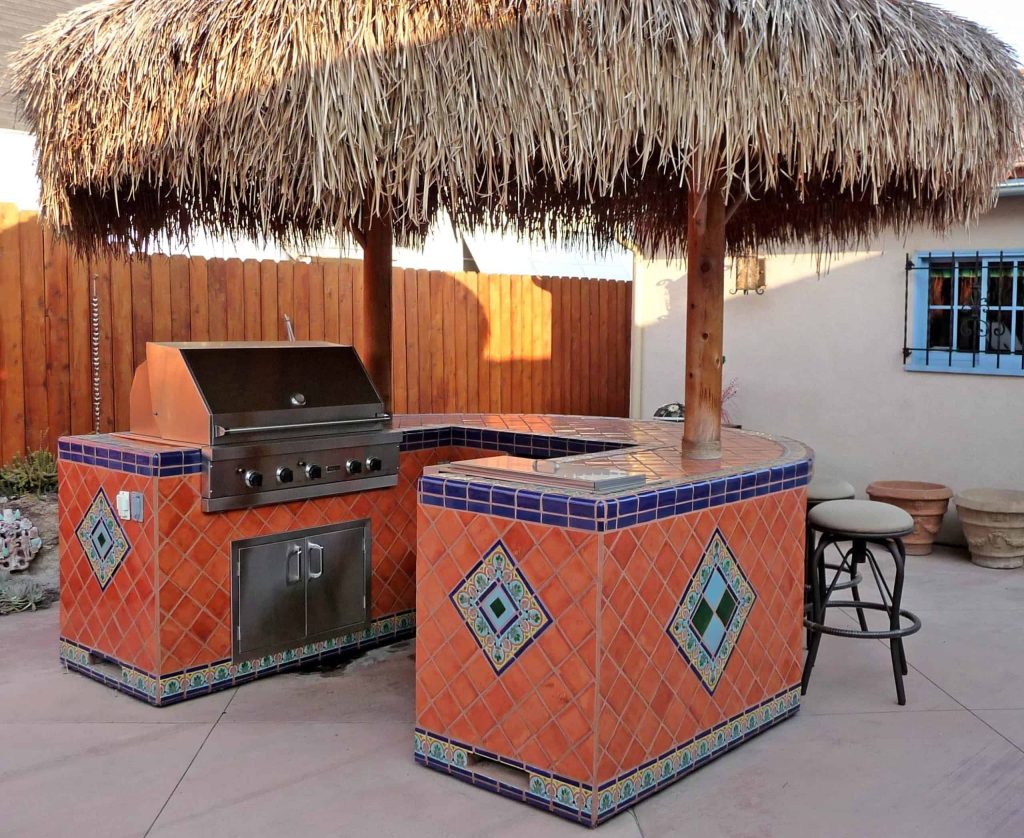 Mexican Tile Outdoor Kitchen Design