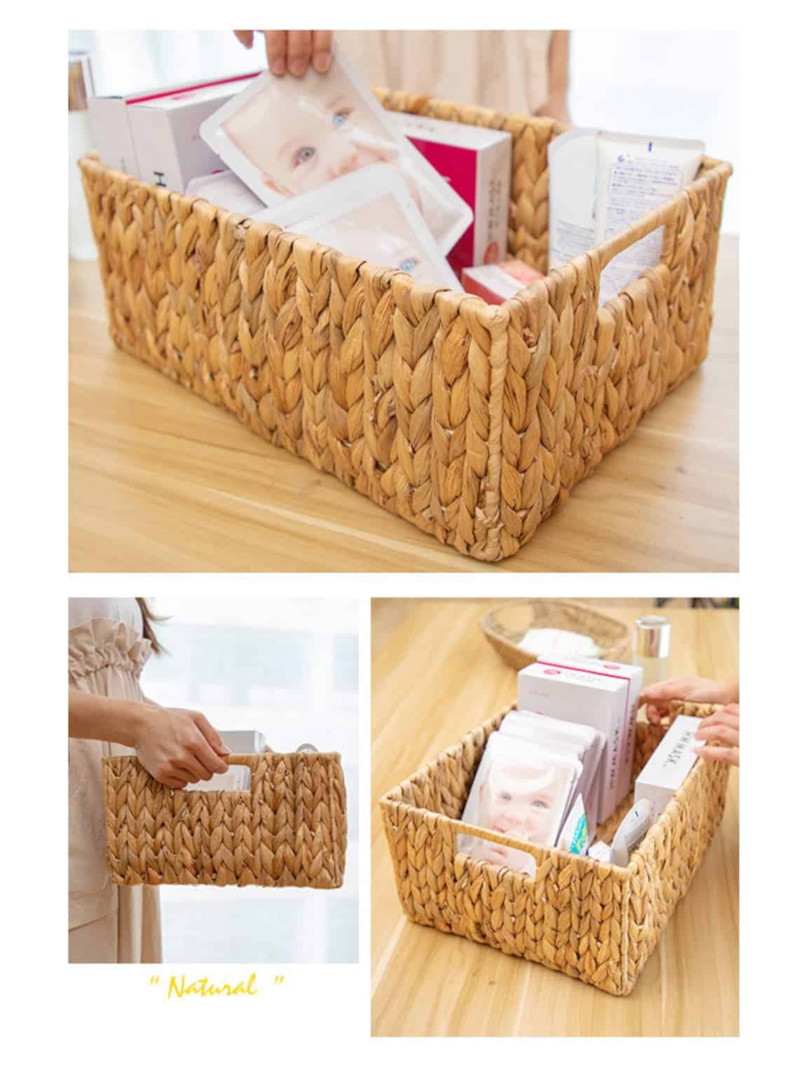 Water Hyacinth Tray Storage Basket