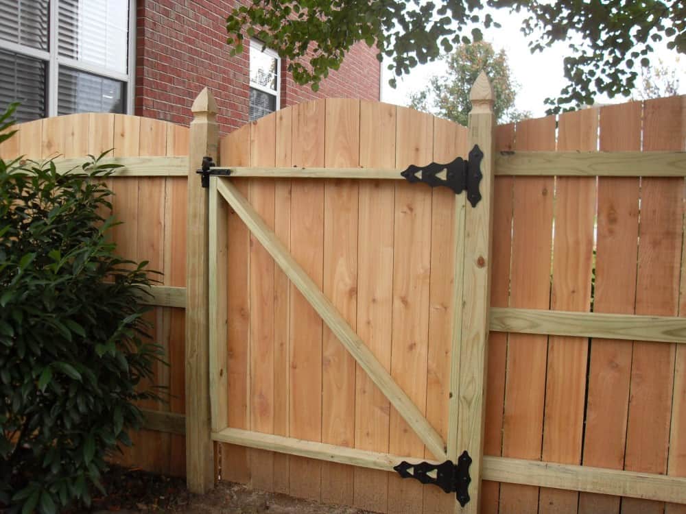 Wood Fence With Entry Door