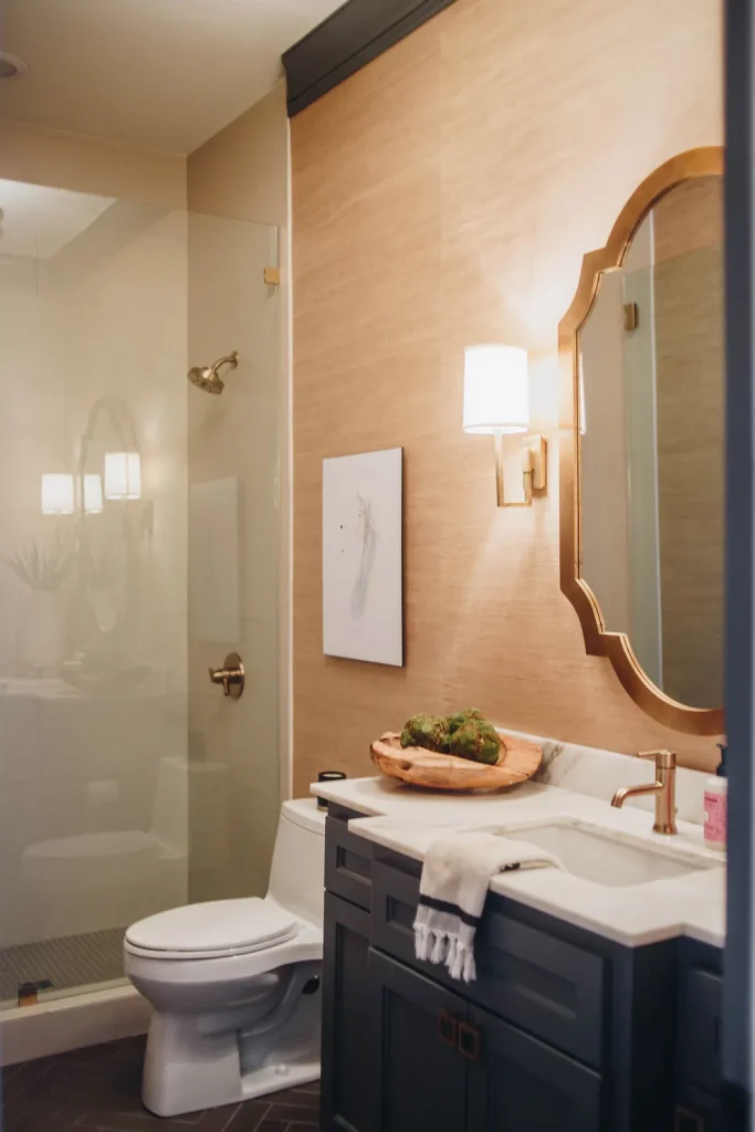  Chic Bathroom With Pop Of Blue