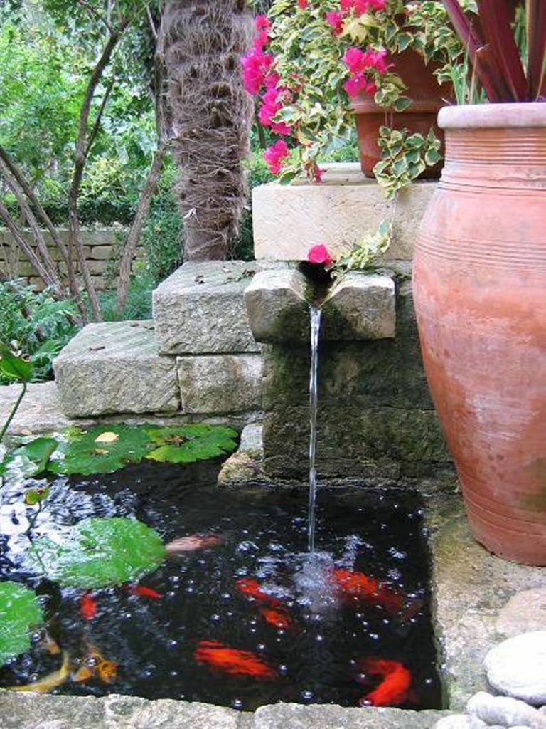 Patio And Backyard Block Koi Fish Pond