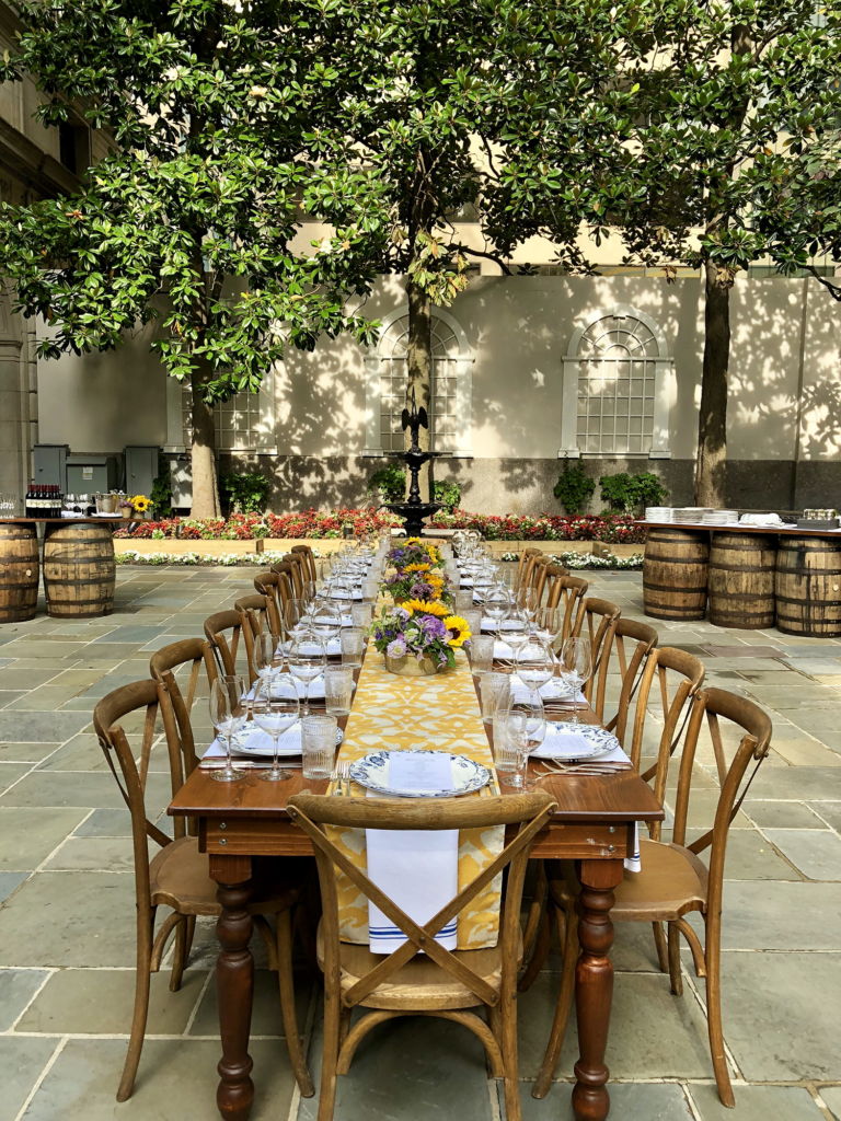 Rustic Patio Table Setting For Weddings