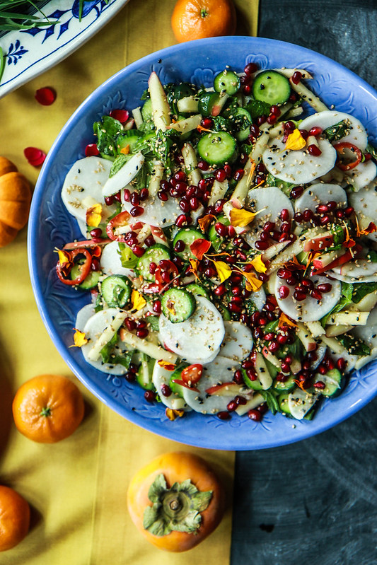 Honeycrisp, Daikon and Cucumber Sesame Salad