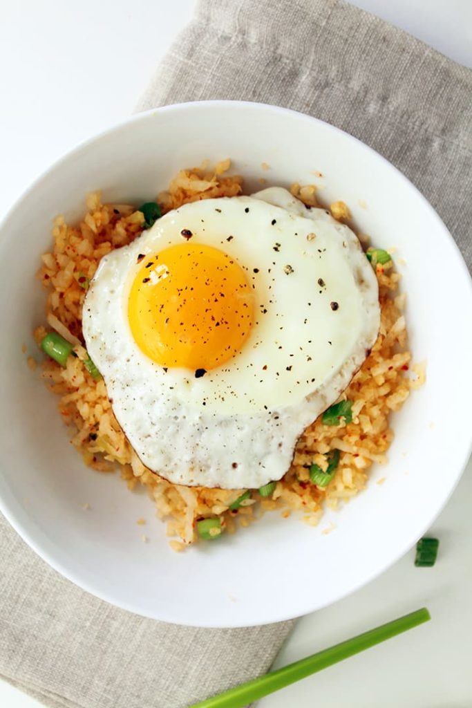 Ginger Daikon Radish with Gochugaru and Fried Egg