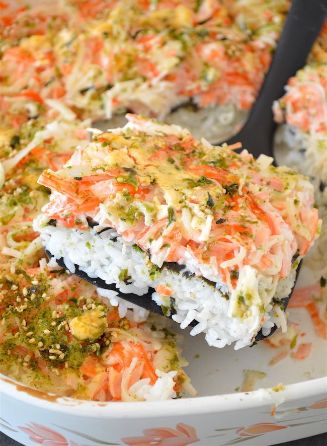 Imitation Crab Sushi Bake