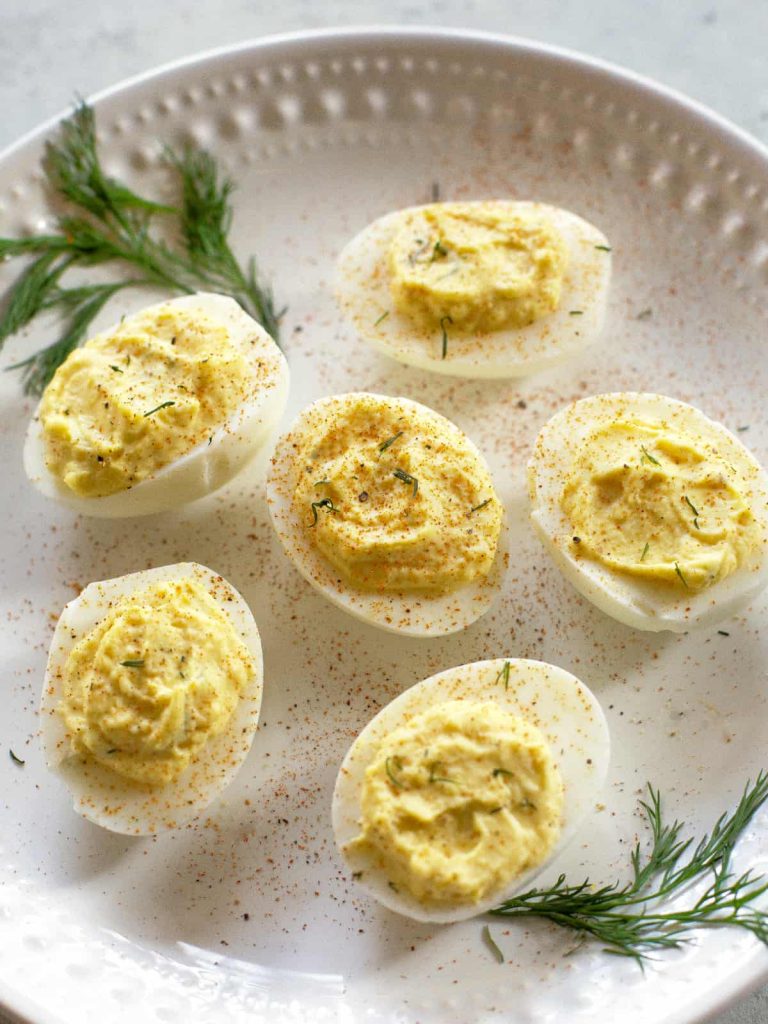 Horseradish devilled eggs