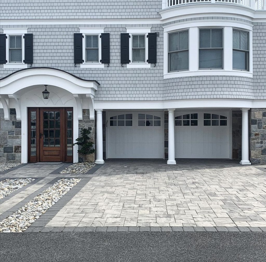 An elegant grey garage door