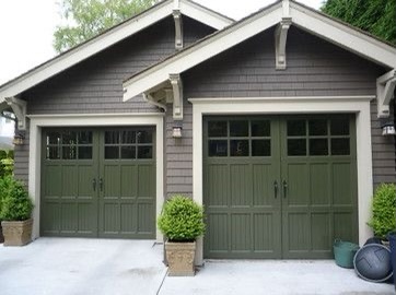 A graceful green garage door