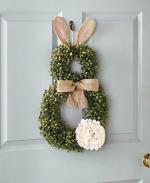 a creative easter bunny wreath