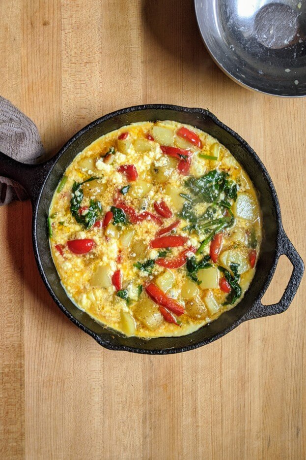  Red Pepper, Potato, and Ricotta Frittata