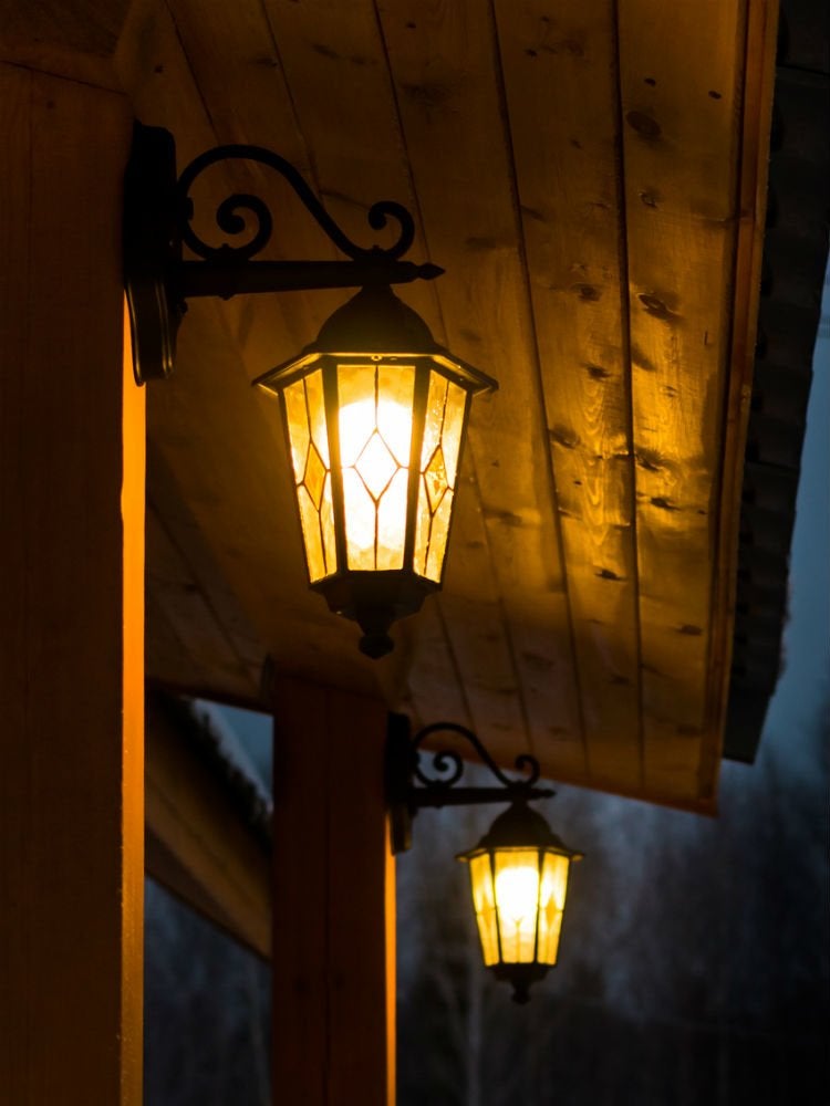 Porch light lit