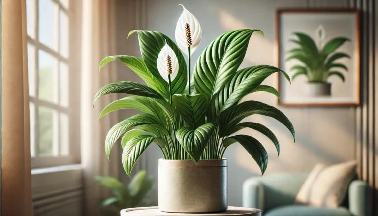 AI generated image of a peace lily (Spathiphyllum)